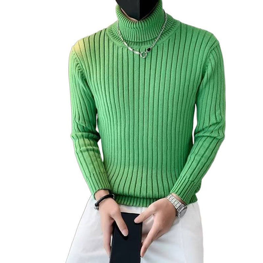 Herren Enganliegender Gerippter Rollkragenpullover aus Feinstrick Nord Taschen