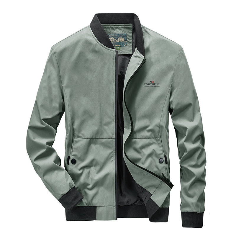 Herren minimalistischer Nylon-Flightblouson mit hohem Rippkragen, leicht wattiert und wasserabweisend Nord Taschen