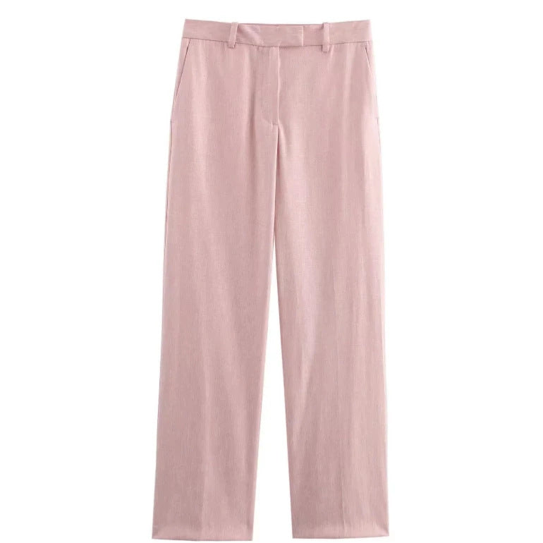 Damen Zweiteiliges Set mit lockerem Hemd und gerade geschnittener Highwaist‑Hose Nord Taschen