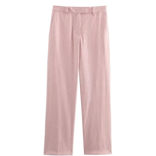 Damen Zweiteiliges Set mit lockerem Hemd und gerade geschnittener Highwaist‑Hose Nord Taschen