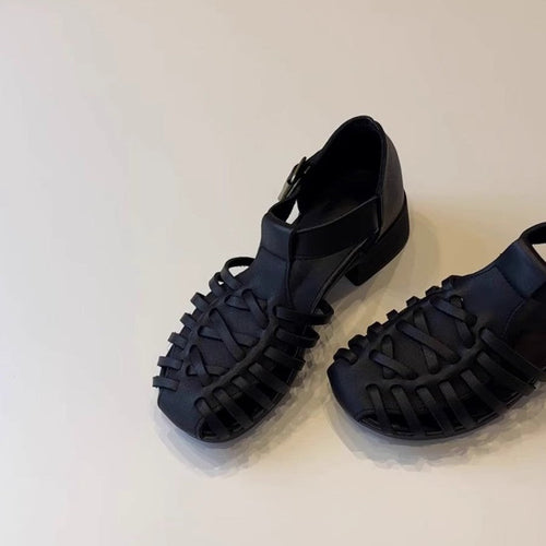 Damen Sandalen im trendigen Gitterdesign mit Blockabsatz Nord Taschen