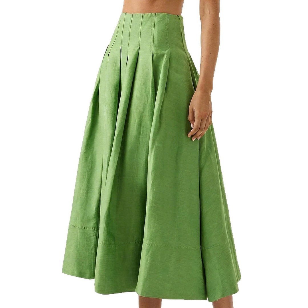 Damen Eleganter Midirock mit fließendem Schnitt und seitlichen Taschen
