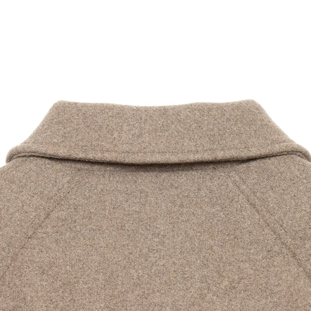 Damen Kurze Wollmix-Jacke mit Frontreißverschluss und Kordelzugsaum Nord Taschen