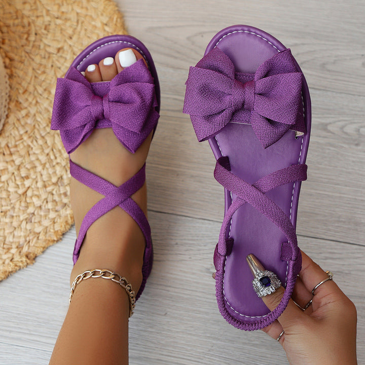 Damen Riemensandalen mit dekorativem Schleifendetail und komfortabler Sohle Nord Taschen