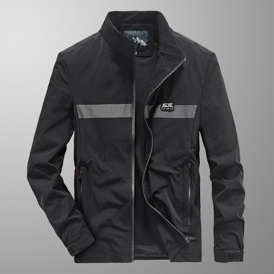 Herren Softshell‑Outdoorjacke mit Stehkragen, wind‑ und wasserabweisender Membran & reflektierendem Bruststreifen Nord Taschen