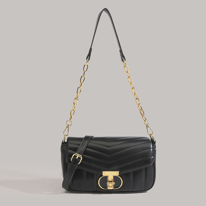 Damen Umhängetasche mit eleganter Steppung und luxuriösem Kettenverschluss Nord Taschen