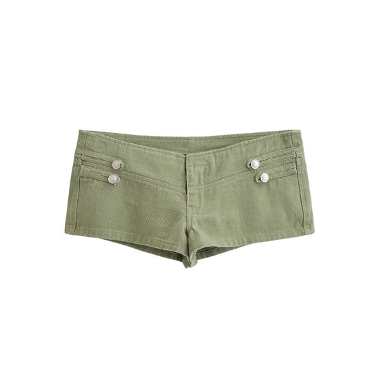 Damen Jeansjacke im Military-Stil mit Stehkragen und dekorativen Zierknopfleisten Nord Taschen