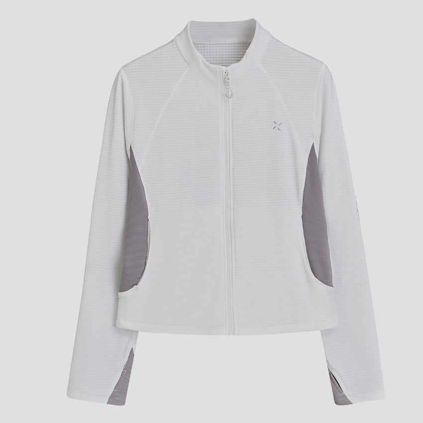 Damen Atmungsaktive Sportjacke mit Stehkragen, Raglanärmeln und Stretch-Einsätzen Nord Taschen