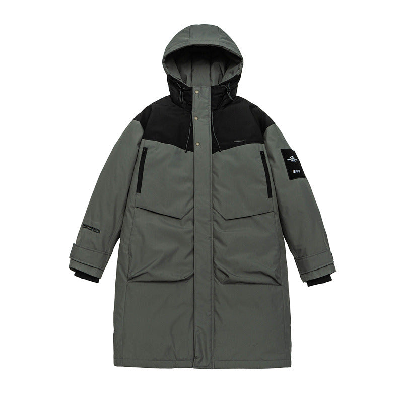 Herren Langer Thermo-Parka mit Kapuze und Verstärkten Schultern Nord Taschen