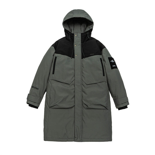 Herren Langer Thermo-Parka mit Kapuze und Verstärkten Schultern Nord Taschen