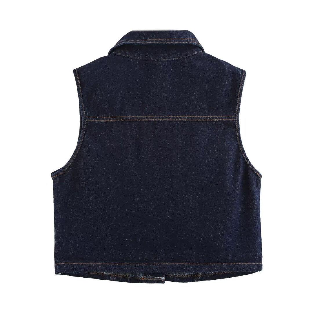 Damen Langer Jeans-Midirock mit hoher Taille, Frontschlitz und rohem Saum Nord Taschen