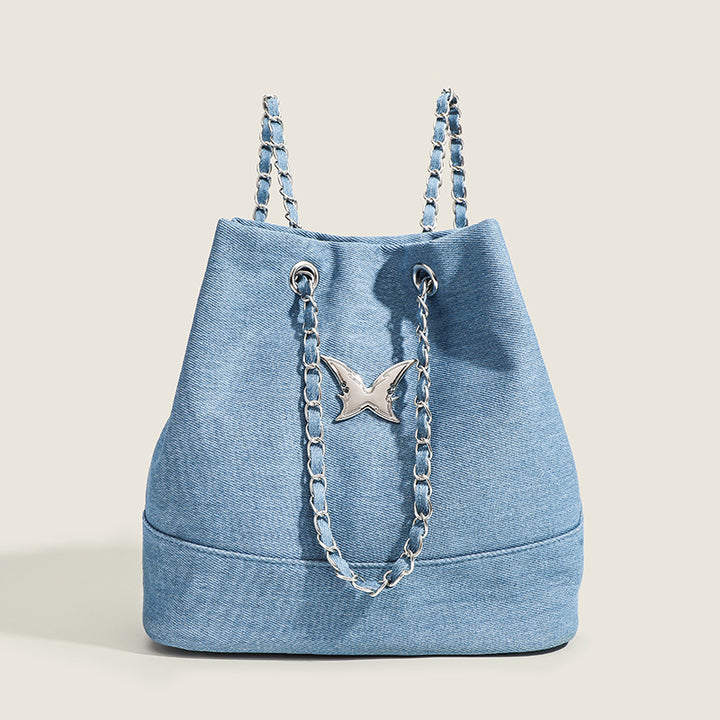 Damen Hobo-Tasche aus hochwertigem Denim mit eleganten Kettenhenkeln Nord Taschen