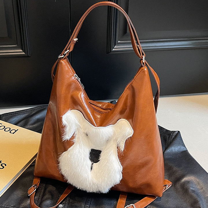 Damen Hobo-Tasche mit verspieltem Tiermotiv aus hochwertigem Leder Nord Taschen