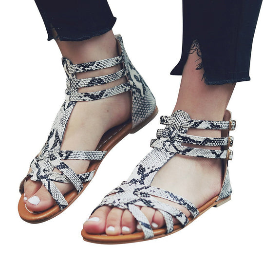 Damen verstellbare Freizeit-Sandalen mit buntem Design und komfortablem Fußbett Nord Taschen