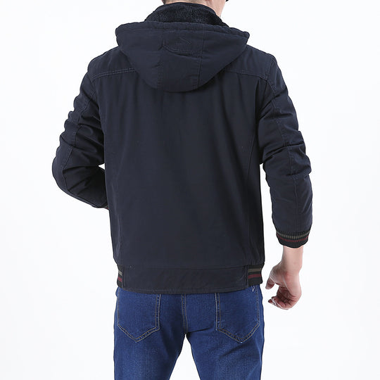 Herren Leichtgewichtige Utility-Bomberjacke mit Teddyfutter und Kapuze Nord Taschen