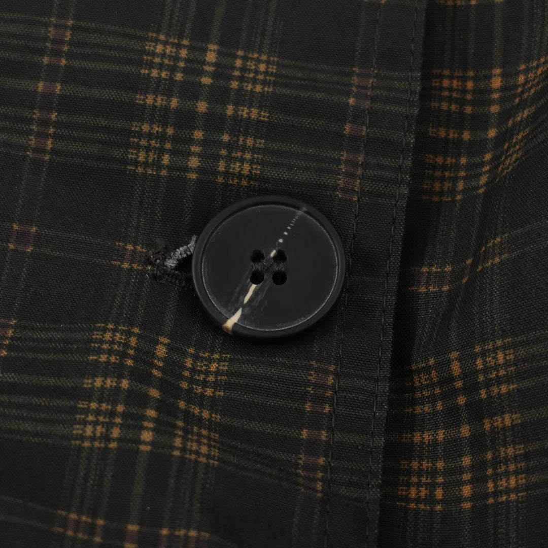 Damen Karierter Cropped‑Bomber mit weitem Ballonärmeln und hohem Stehkragen Nord Taschen