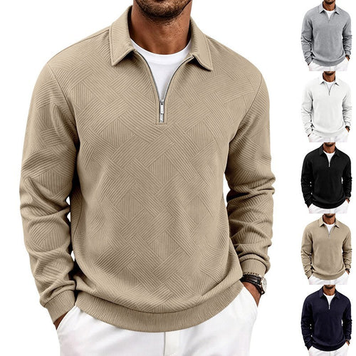 Herren Halbzip-Pullover mit geometrischer Waffelstruktur Nord Taschen