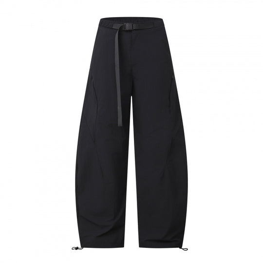 Damen Weite Cargo-Hose mit Tunnelzugbund, integriertem Webgürtel und verstellbaren Kordelabschlüssen Nord Taschen