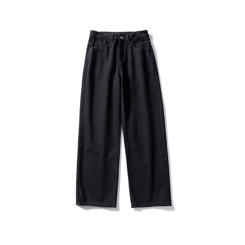 Damen Weitgeschnittene High-Waist Denim-Jeans mit geradem Bein Nord Taschen
