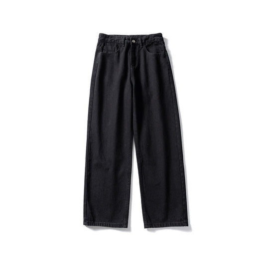 Damen Weitgeschnittene High-Waist Denim-Jeans mit geradem Bein Nord Taschen
