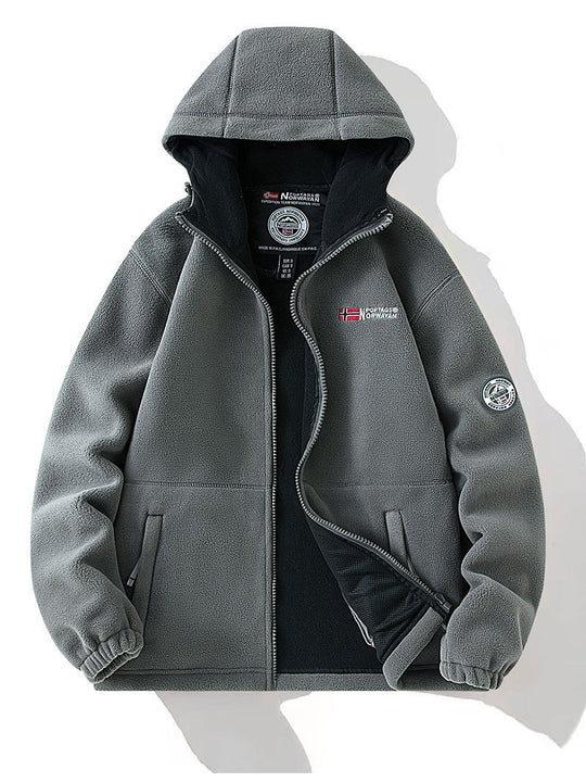 Damen Fleece-Kapuzenjacke mit wärmender Microfleece-Innenseite, durchgehendem Reißverschluss und Utility-Taschen Nord Taschen
