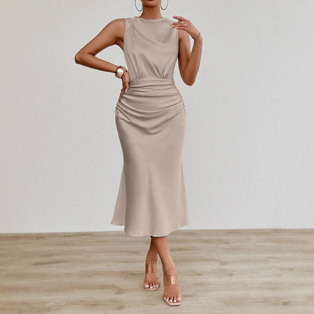 Damen Elegantes Midi-Kleid mit taillierter Passform und raffinierter Raffung - Vittorelli