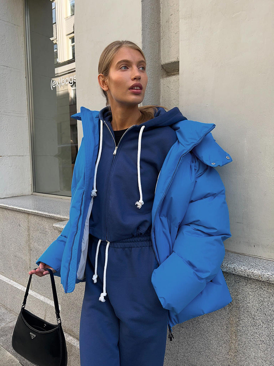Damen Oversize Steppjacke mit Kapuze und wattierter Thermofüllung Nord Taschen