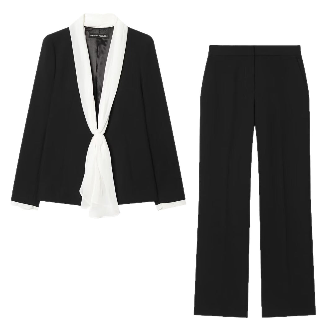 Damen Weite High‑Waist-Hose mit elastischem Bund, Bügelfalte und Seitentaschen Nord Taschen