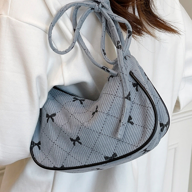 Damen Umhängetasche mit verstellbarem Kordelzug und gestreiftem Design Nord Taschen