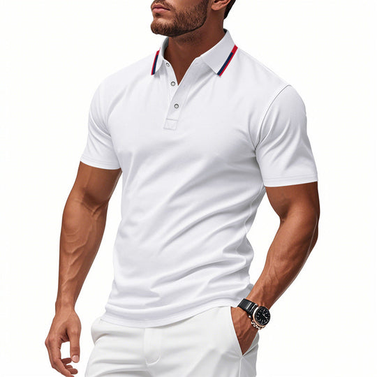 Herren Polo-Shirt mit modernem Kragen und atmungsaktiver Struktur Nord Taschen