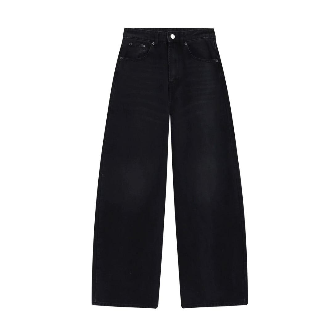 Damen High-Waist Denim-Jeans mit weitem Bein und Fünf-Taschen-Design Nord Taschen