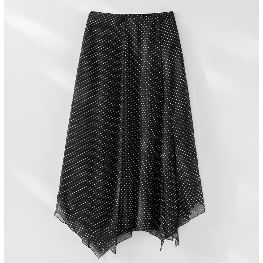 Damen Chiffonbluse mit Schleifenkragen, feinem Punktprint und dekorativen Falten Nord Taschen