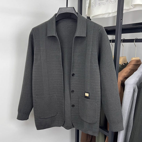 Herren Modische Strickjacke mit Lochmuster Nord Taschen