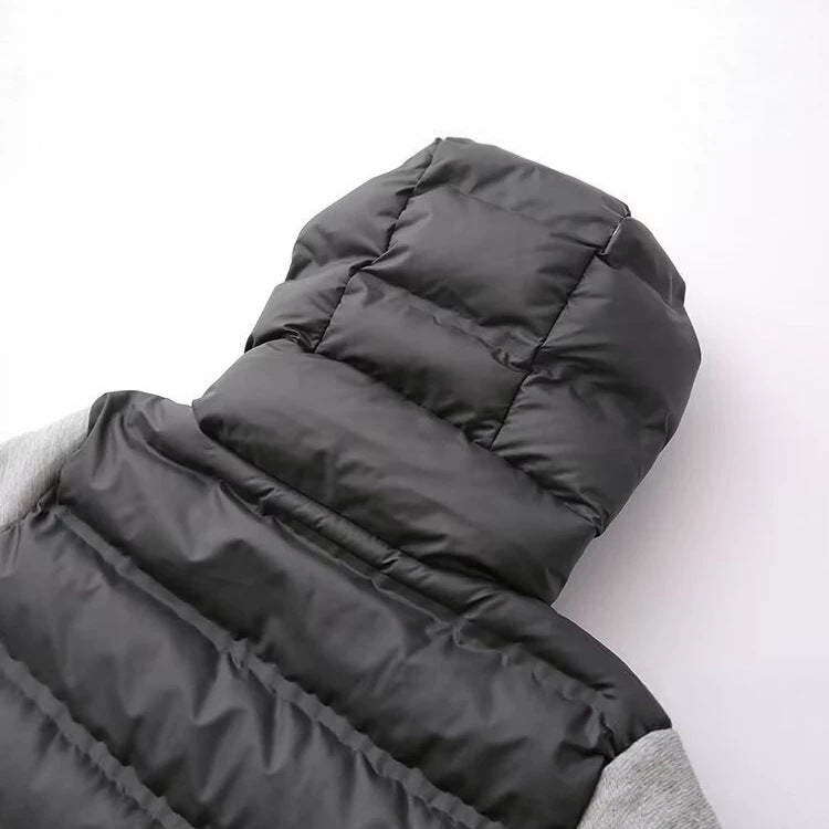 Damen Kapuzen-Hybridjacke mit gesteppter Front und Sweat-Ärmeln Nord Taschen