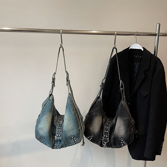Damen lässige Denim Hobo-Tasche mit modischen Details Nord Taschen