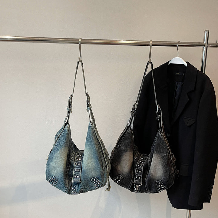 Damen lässige Denim Hobo-Tasche mit modischen Details Nord Taschen