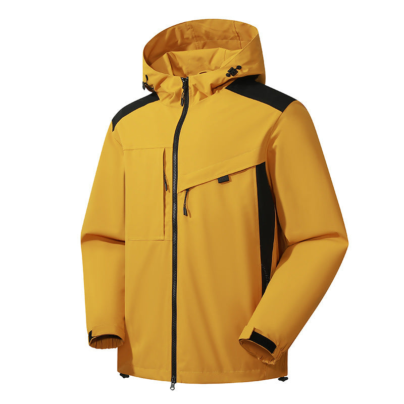 Herren Softshell Outdoorjacke mit wasserdichter Membran und verstellbarer Kapuze Nord Taschen