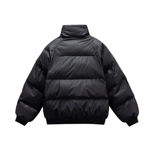 Damen Oversize gesteppte Steppjacke mit hohem Stehkragen und Rippbündchen Nord Taschen