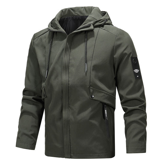 Herren Urbaner Softshell-Blouson mit Kapuzenkragen, winddichter Membran und Druckknopf-Taschenelementen Nord Taschen