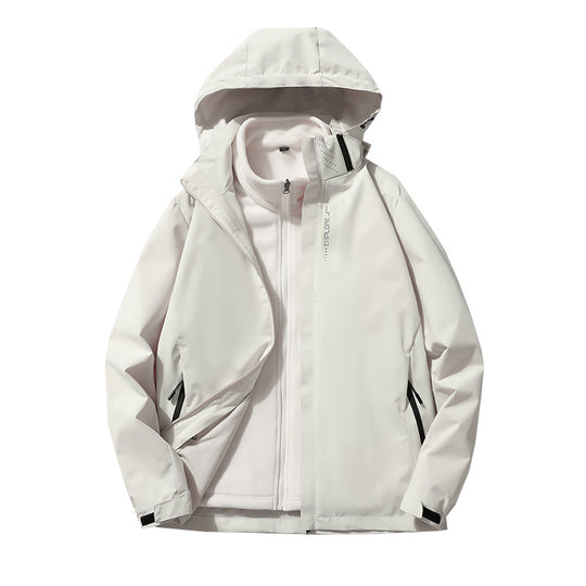 Herren Dreilagige wasserdichte Outdoor-Softshelljacke mit abnehmbarer Fleece-Innenjacke Nord Taschen