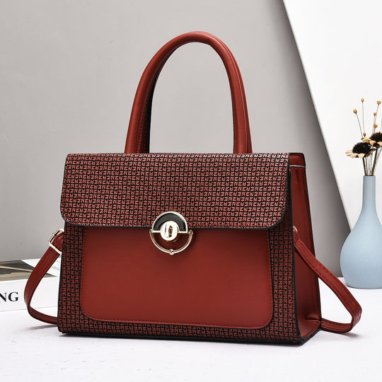 Damen elegante Handtasche mit strukturiertem Obermaterial und Goldakzenten Nord Taschen