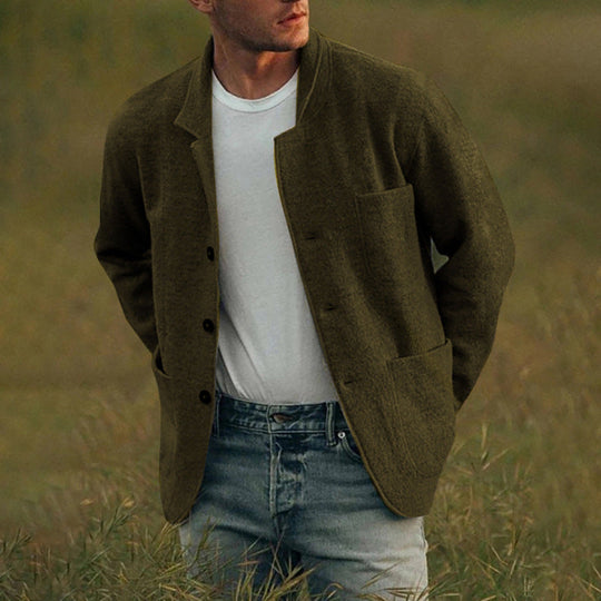 Herren lässige Wolljacke mit modernem Schnitt und praktischen Taschen - Arvani