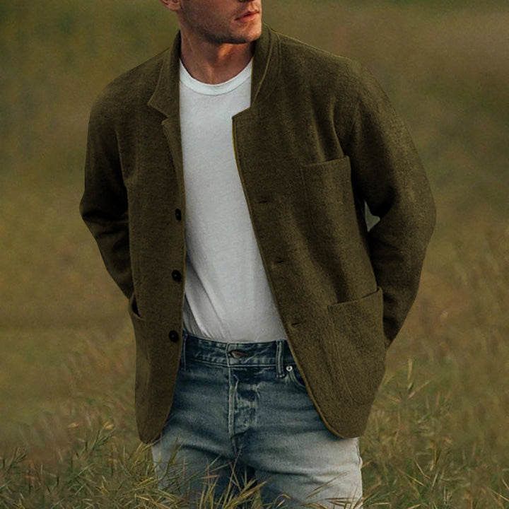 Herren lässige Wolljacke mit modernem Schnitt und praktischen Taschen