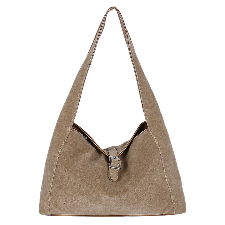 Damen Hobo-Tasche aus weichem Veloursleder mit praktischem Tragegriff Nord Taschen