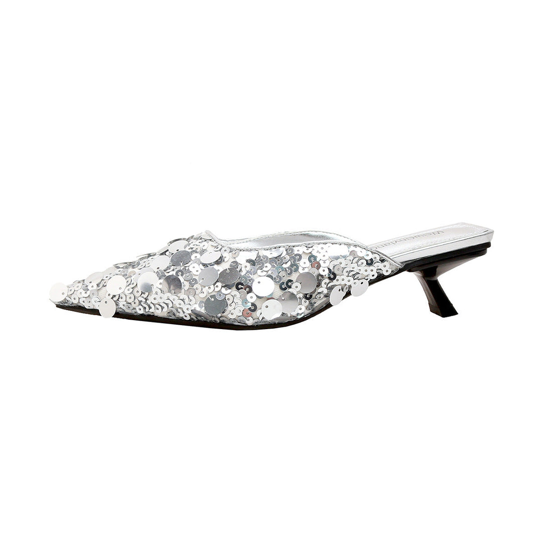 Damen glamouröse Pantolette mit glitzernden Pailletten Nord Taschen