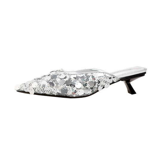 Damen glamouröse Pantolette mit glitzernden Pailletten Nord Taschen