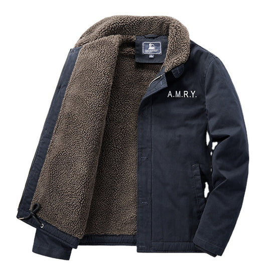 Herren Canvas-Arbeitsjacke mit Sherpa‑Futter, Thermo‑Innenlage und Kordelzugsaum Nord Taschen