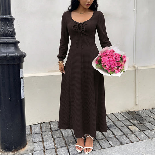 Damen Elegantes Maxikleid mit Schnürdetails Nord Taschen