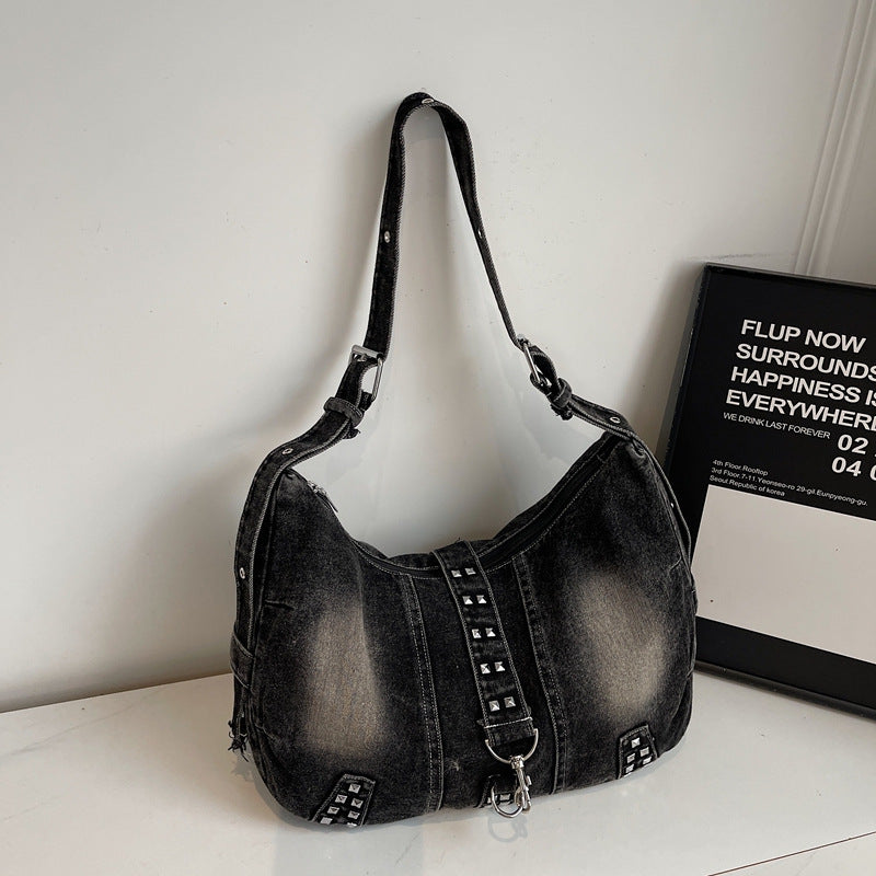 Damen lässige Denim Hobo-Tasche mit modischen Details Nord Taschen