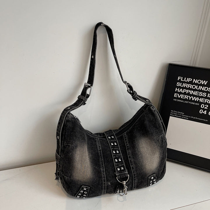 Damen lässige Denim Hobo-Tasche mit modischen Details Nord Taschen